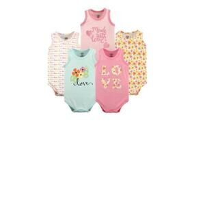 💞NWT 5 Luvable Friends Love-Themed Sleeveless Bodysuits (3-6 Months)